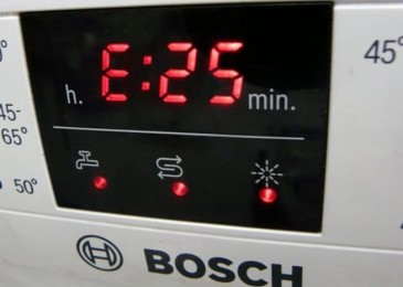 Грешка E25 в съдомиялна машина Bosch - какво да правя