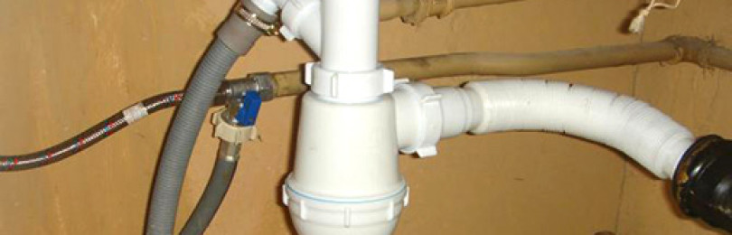 Монтаж на сифон за мивка с изход за пералня