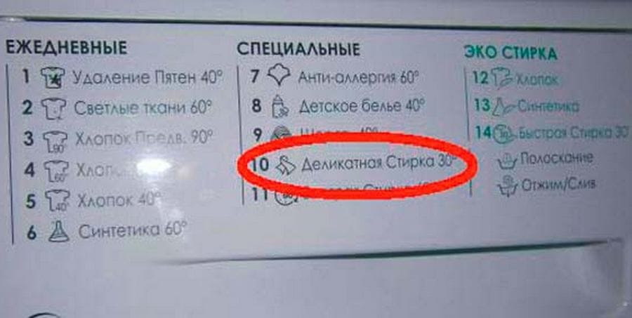 Перете на деликатен цикъл